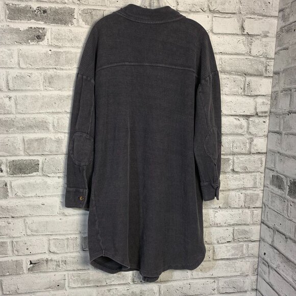 Anthropologie Pilcro Duster Jacket Oversized Long Button Up Gray Shacket - Picture 4 of 13